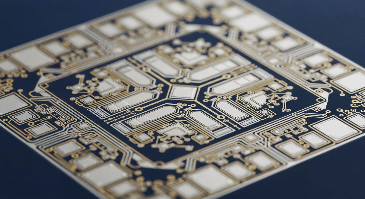 Close-up of superconducting qubit chip circuits