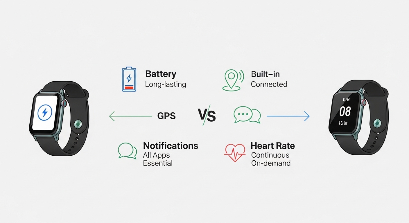 Diagram perbandingan fitur smartband dan smartwatch