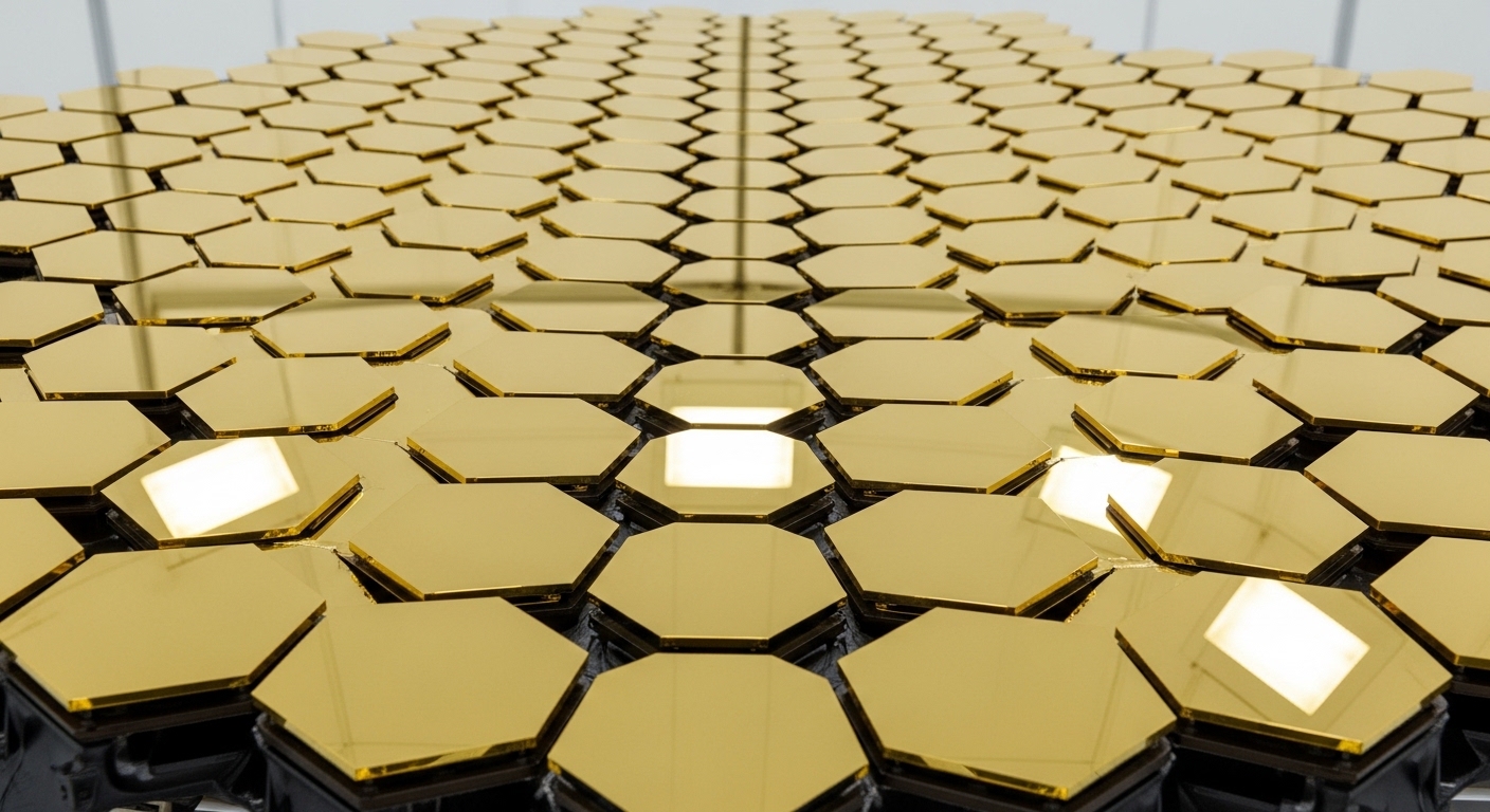 Hexagonale Spiegelsegmente eines Weltraumteleskops