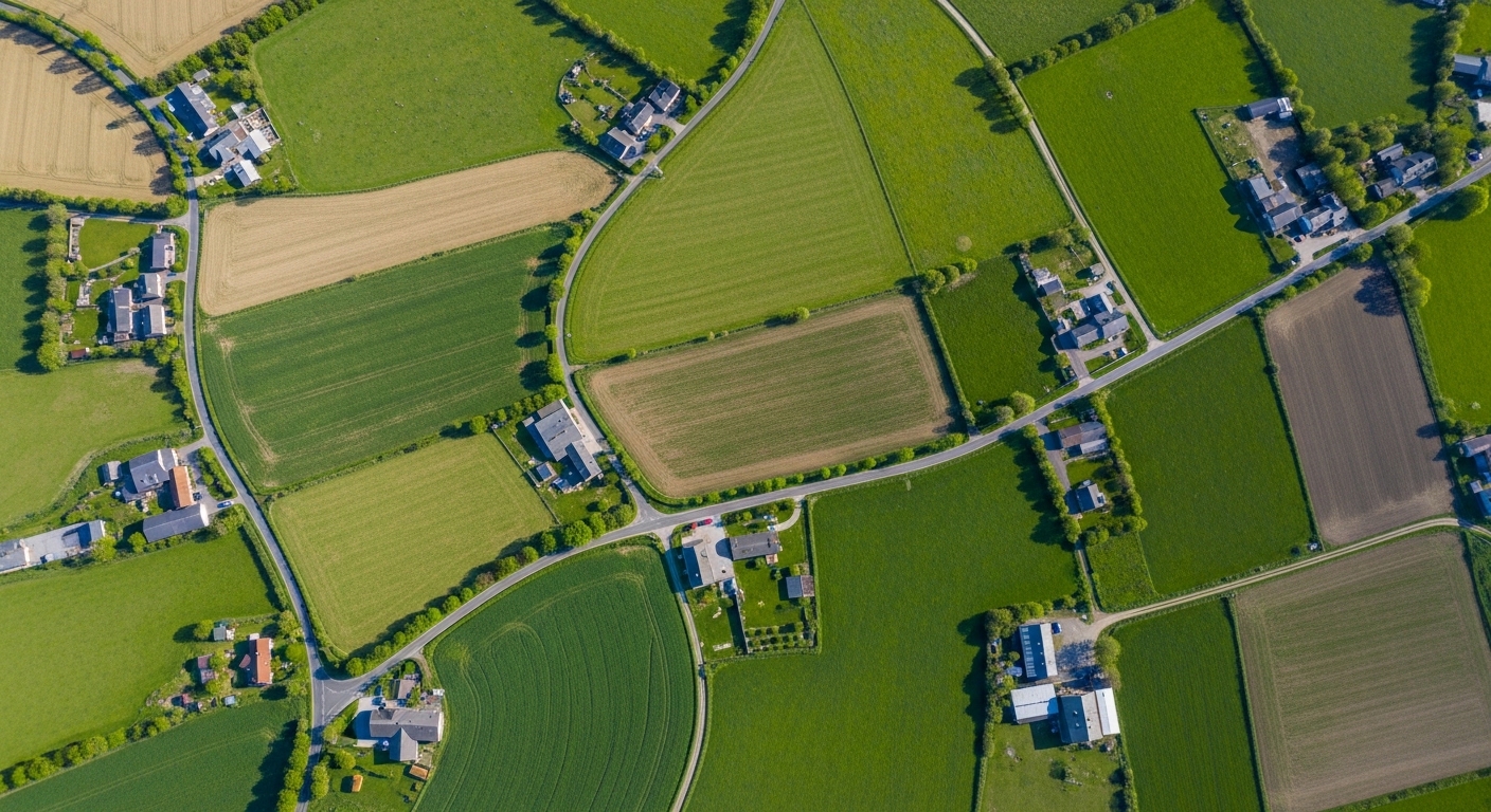 Aerial overhead view from drone perspective