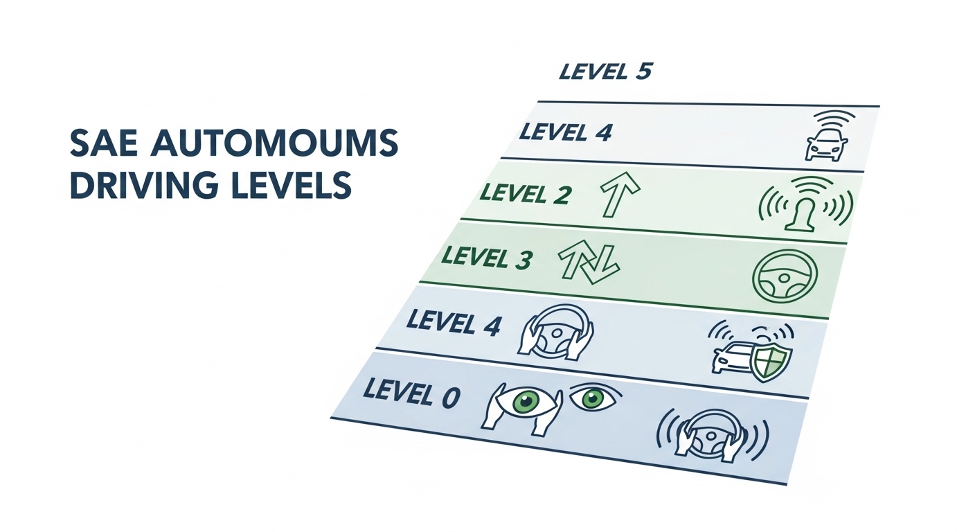 SAE autonomous driving level diagram illustration