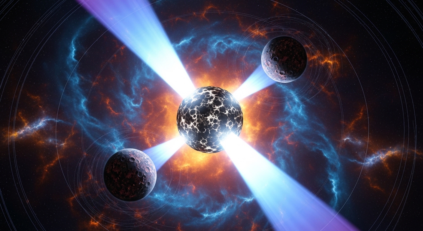 パルサーを周回する惑星の俯瞰図