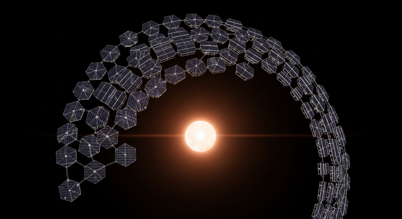 Diagram of a Dyson swarm around a star