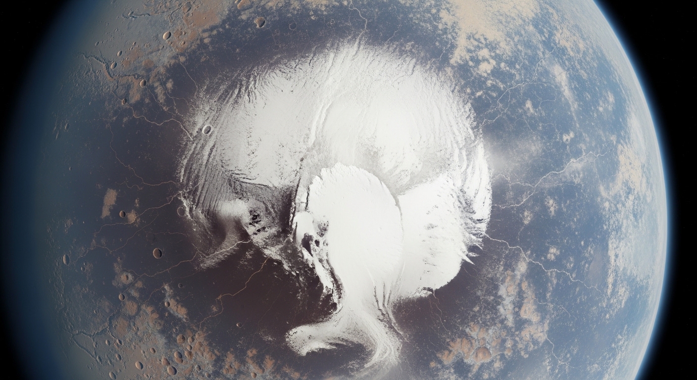 Pluto's heart-shaped nitrogen ice plain from space