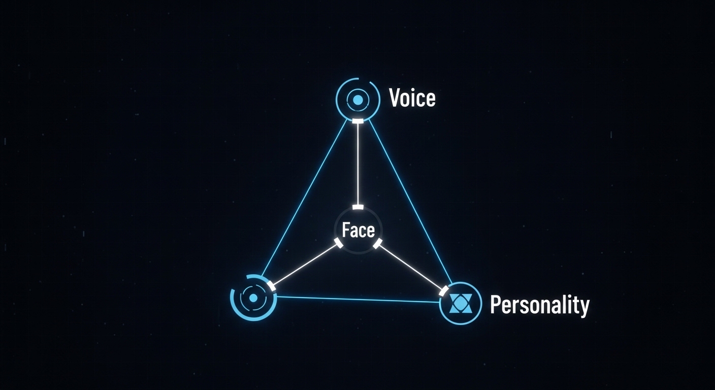 Diagram showing three components of digital identity reconstruction