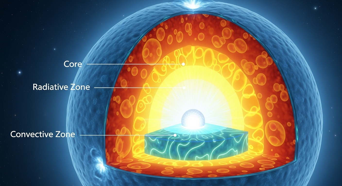 Diagram cross-section of a star's internal structure