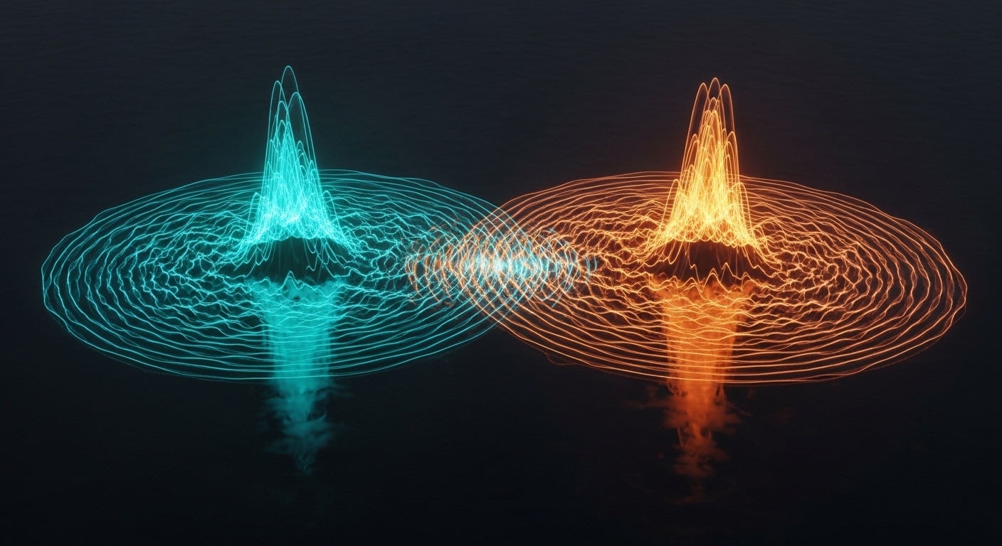 Overlapping quantum wave functions showing uncertainty principle