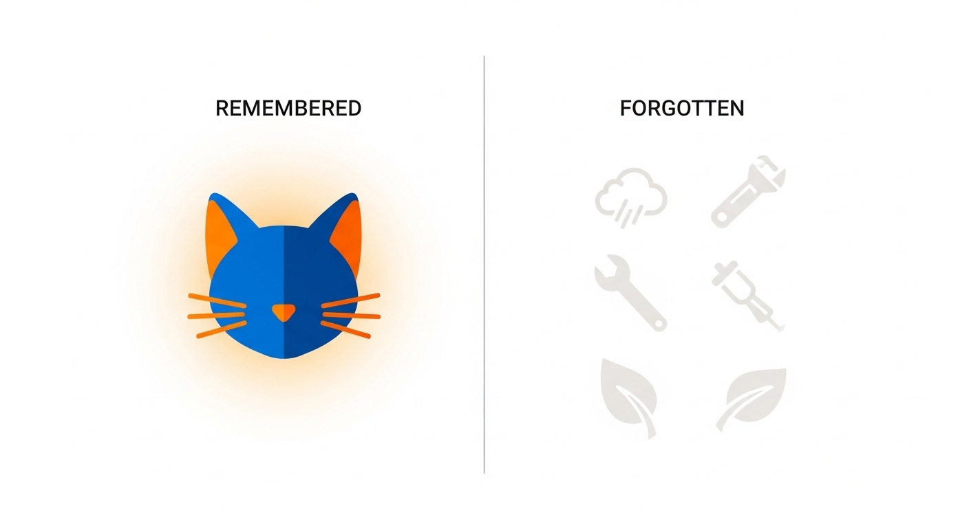 Confirmation bias diagram showing selective memory