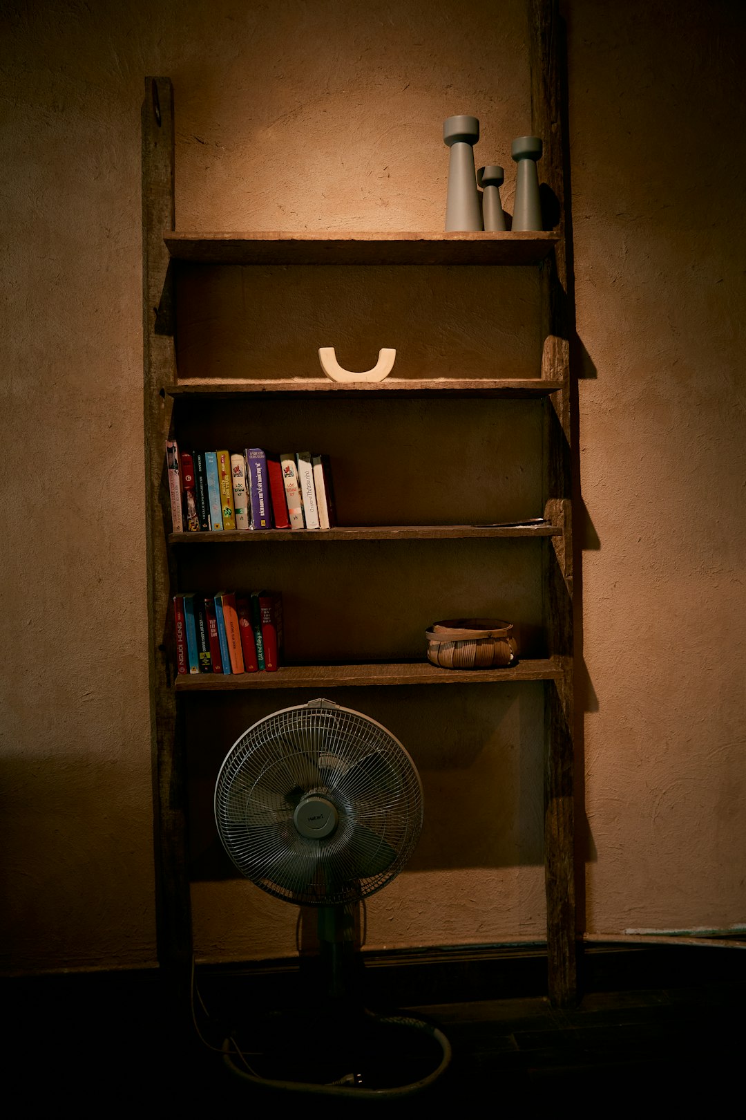 Single game case on shelf with warm backlight
