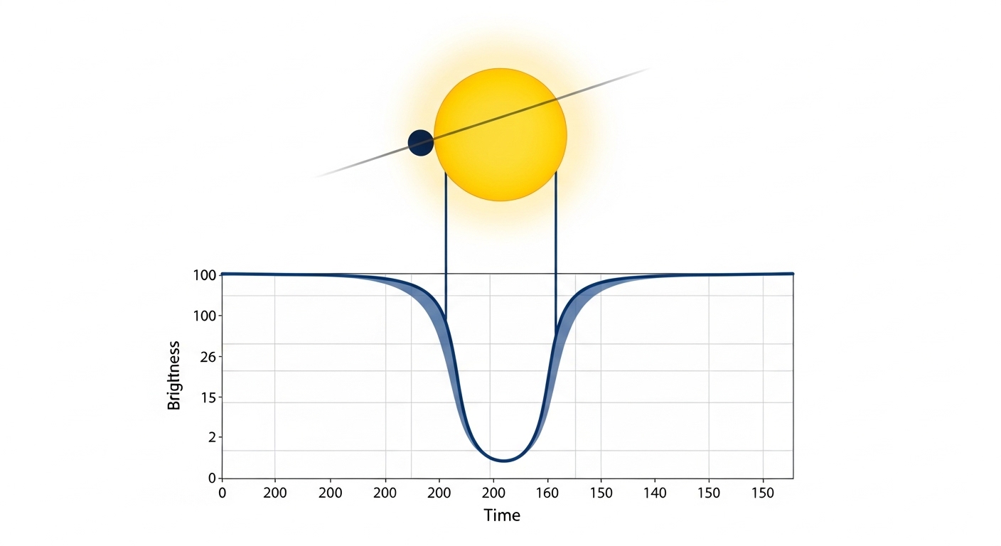 Transit method light curve diagram