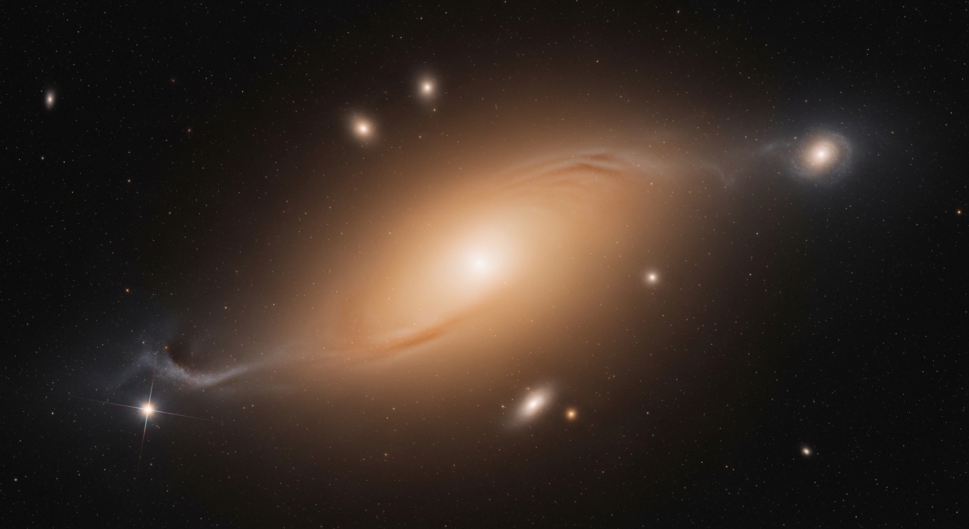 Elliptical galaxy formed after galactic merger