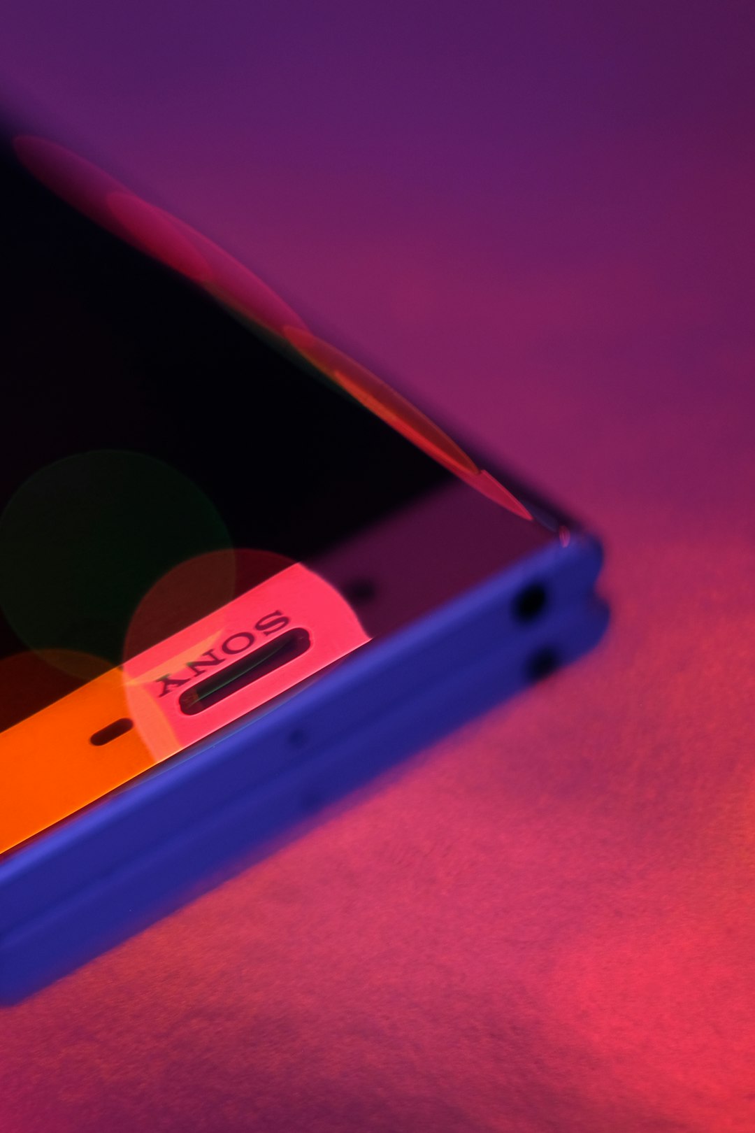 Foldable smartphone standing half-open vertical