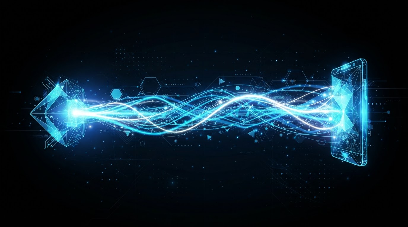 Abstract diagram of encrypted passkey exchange between devices