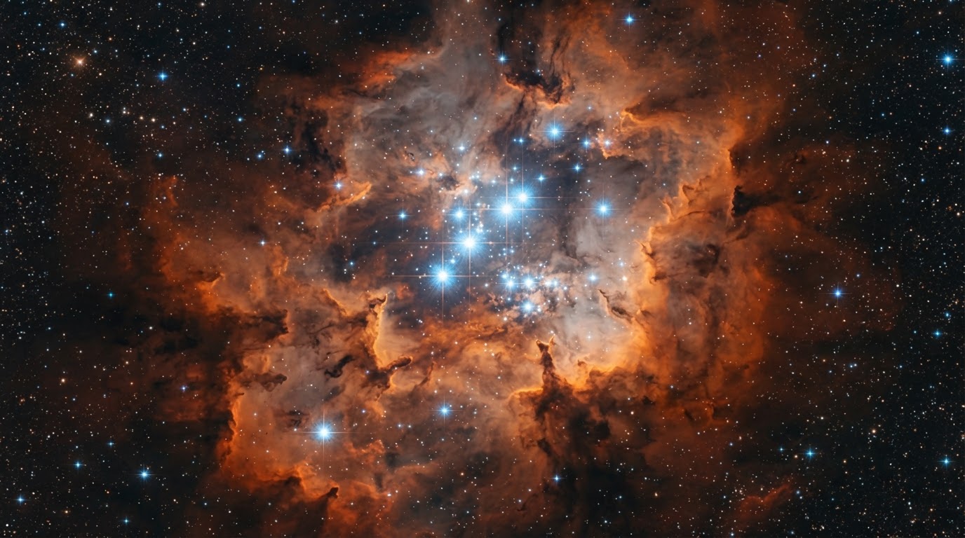Dense star-forming nebula during galaxy merger