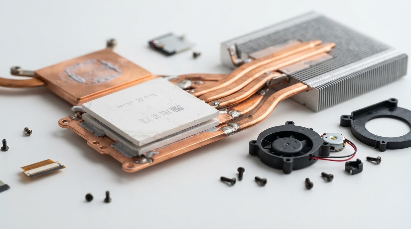 Disassembled thermoelectric cooling module components